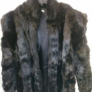 Elegant Black Faux Fur Coat